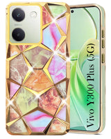 For Vivo Y300 Plus Back Cover Case ( Dual Design Glitter Sparkle and Detachable Diamond Print Case | Soft and Flexible)