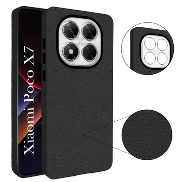 For Xiaomi Poco X7 Back Cover Case (Glass Like Camera Protection | Leather Feel | Minimalist Professional Grip)