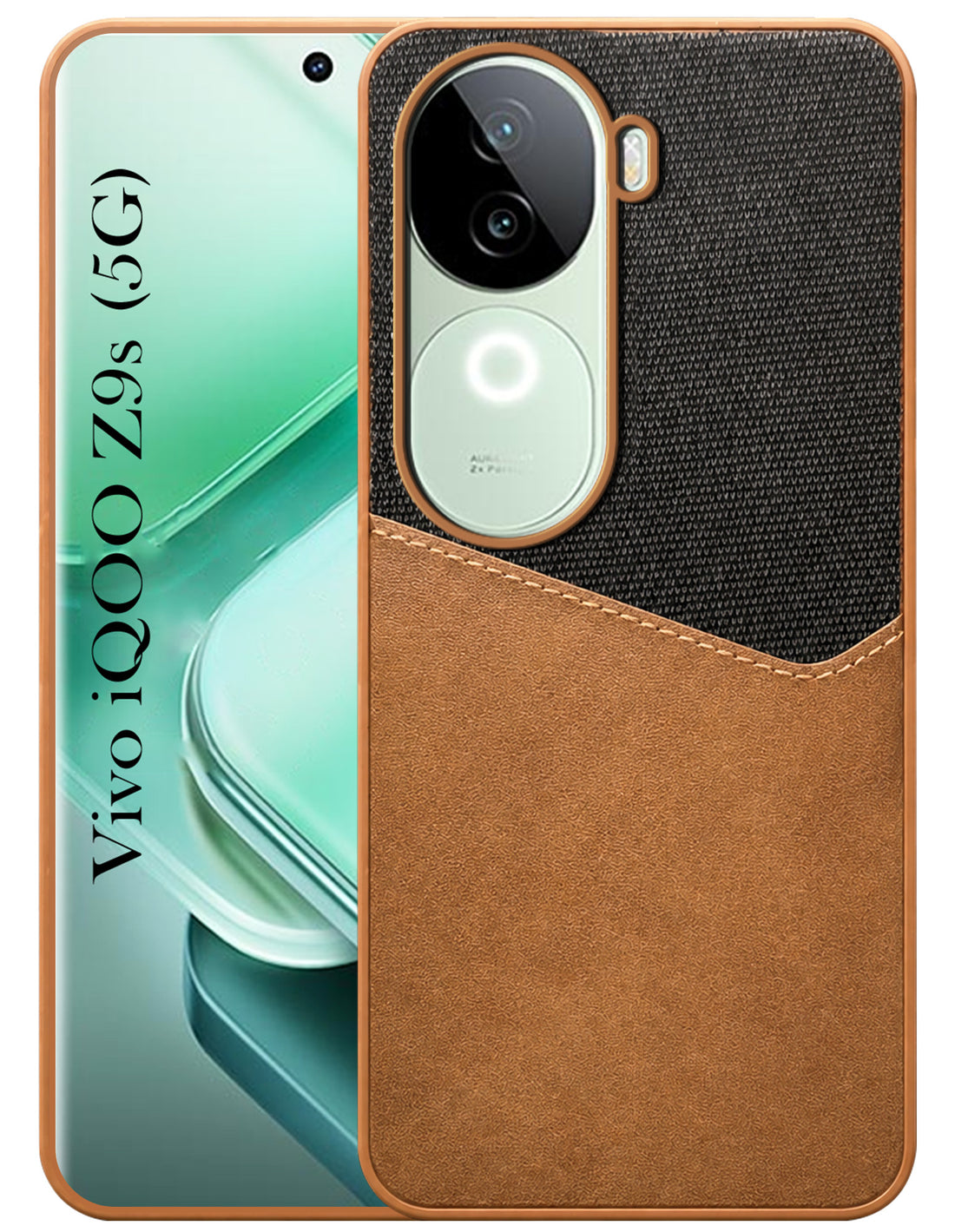 For Vivo iQOO Z9s Back Cover Case (Dual PU Leather Stitch | Professional Minimalist | Soft and Flexible)