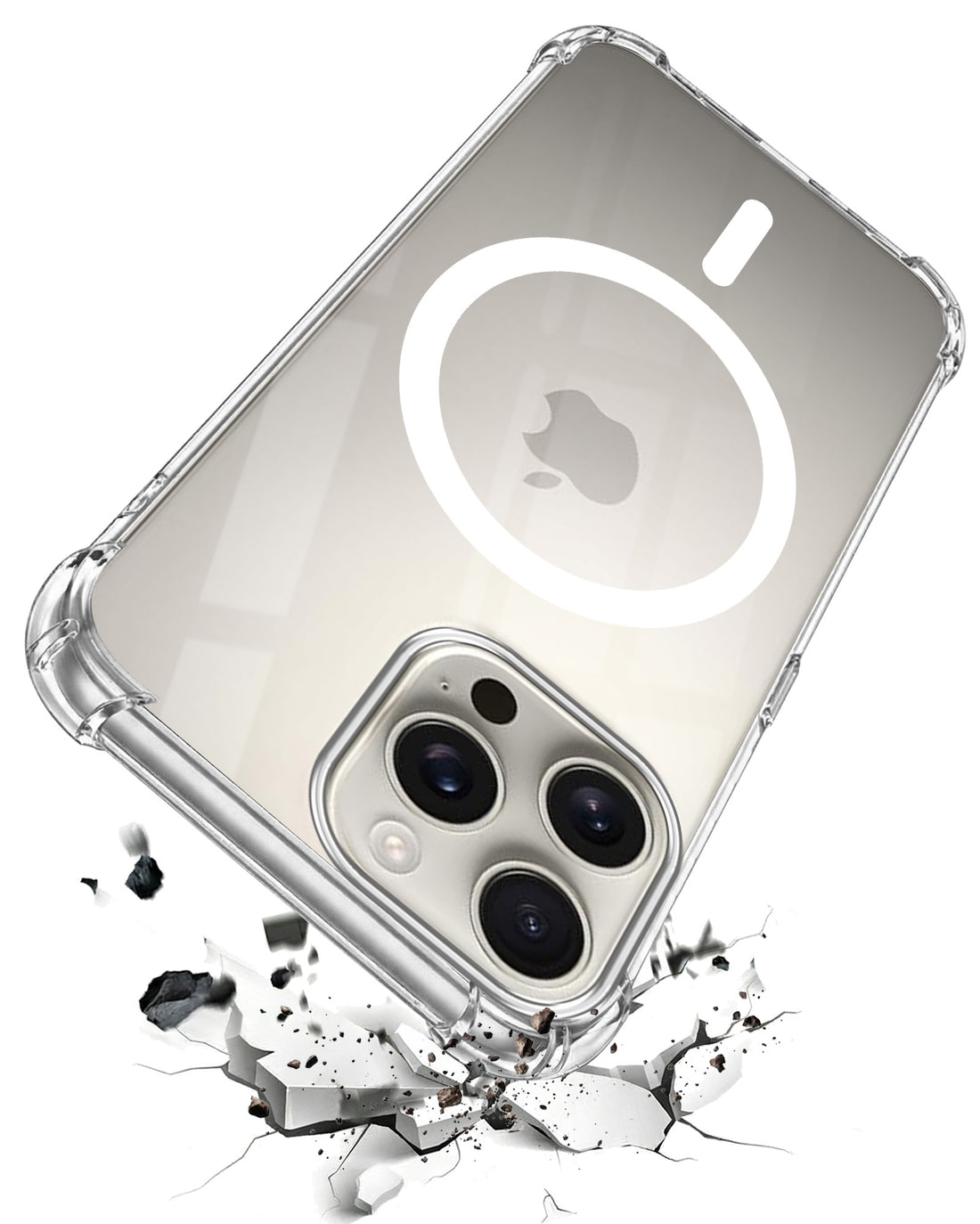 For Apple iPhone 16 Pro Max Back Cover Shockproof Crystal-Clear (Magsafe Wireless Support | Drop & Camera Protection | Hard Polycarbonate)