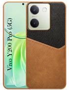 For Vivo Y200 Pro 5G Back Cover Case (Dual PU Leather Stitch | Professional Minimalist | Soft and Flexible)
