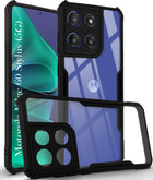 For Motorola Moto Edge 60 Stylus Back Cover Case (Shockproof with Polycarbonate Clear Panel | Professional Black)