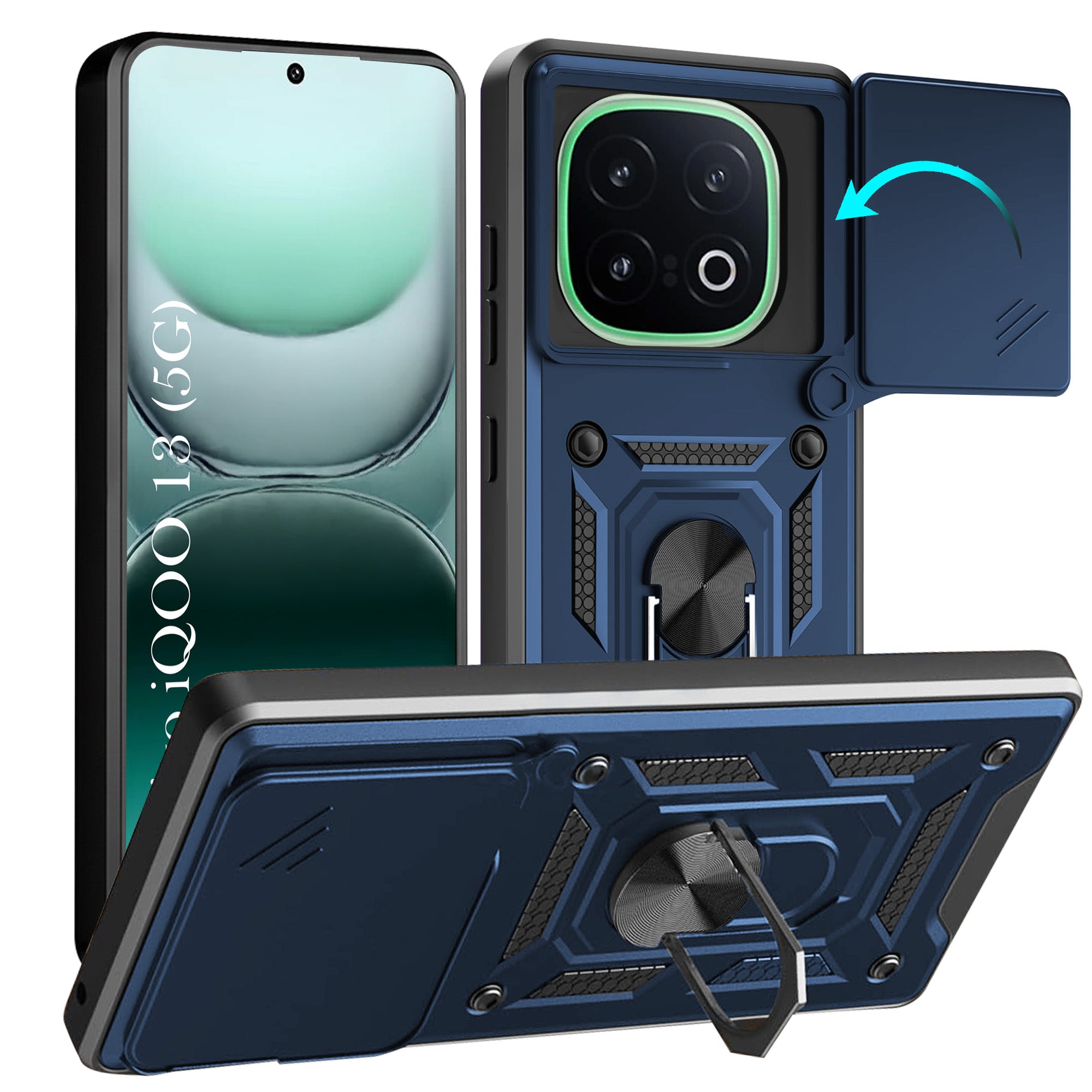 For Vivo iQOO 13 Back Cover Case (Hybrid Dual Armor Polycarbonate)