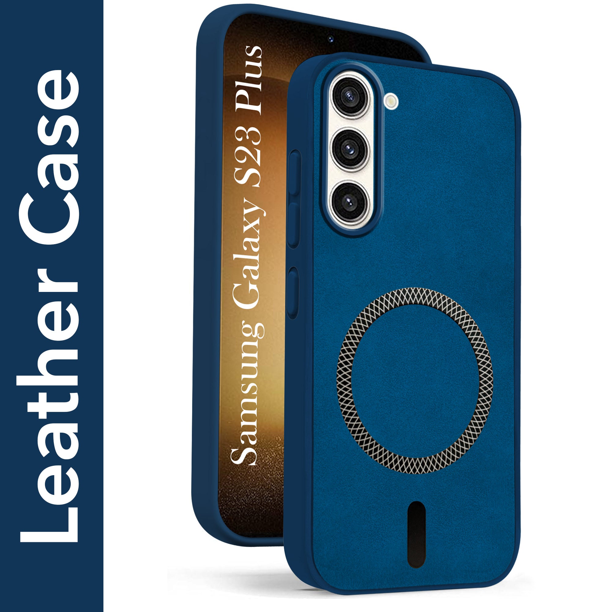 For Samsung Galaxy S23 Plus 5G Back Cover Case Leather Finish (MagSafe Compatible Wireless Charging | Soft Touch | Camera Bump Protection)