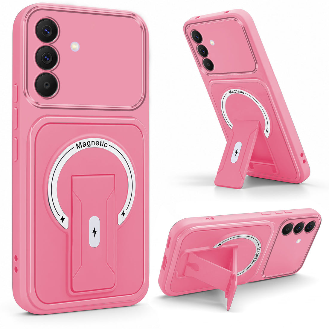 For Samsung Galaxy A37 5G Back Case Cover Metallic (Hybrid Armor Kickstand | MagSafe Compatible | Camera Protection Shockproof)