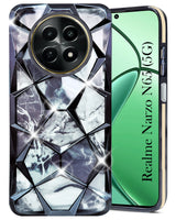 For Realme Narzo N65 5G Back Cover Case ( Dual Design Glitter Sparkle and Detachable Diamond Print Case | Soft and Flexible)