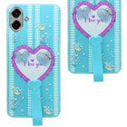 For Samsung Galaxy A07 5G | F70e 5G Back Cover Case (3D Cute Heart Strap Holder | Camera Protection | Designer Girls Print)