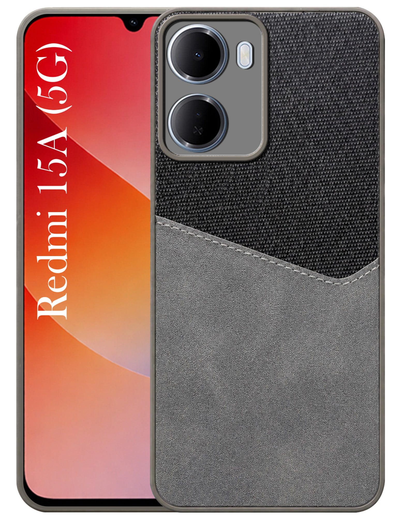 For Redmi 15A 5G Back Cover Case (Dual PU Leather Stitch | Professional Minimalist | Soft and Flexible)