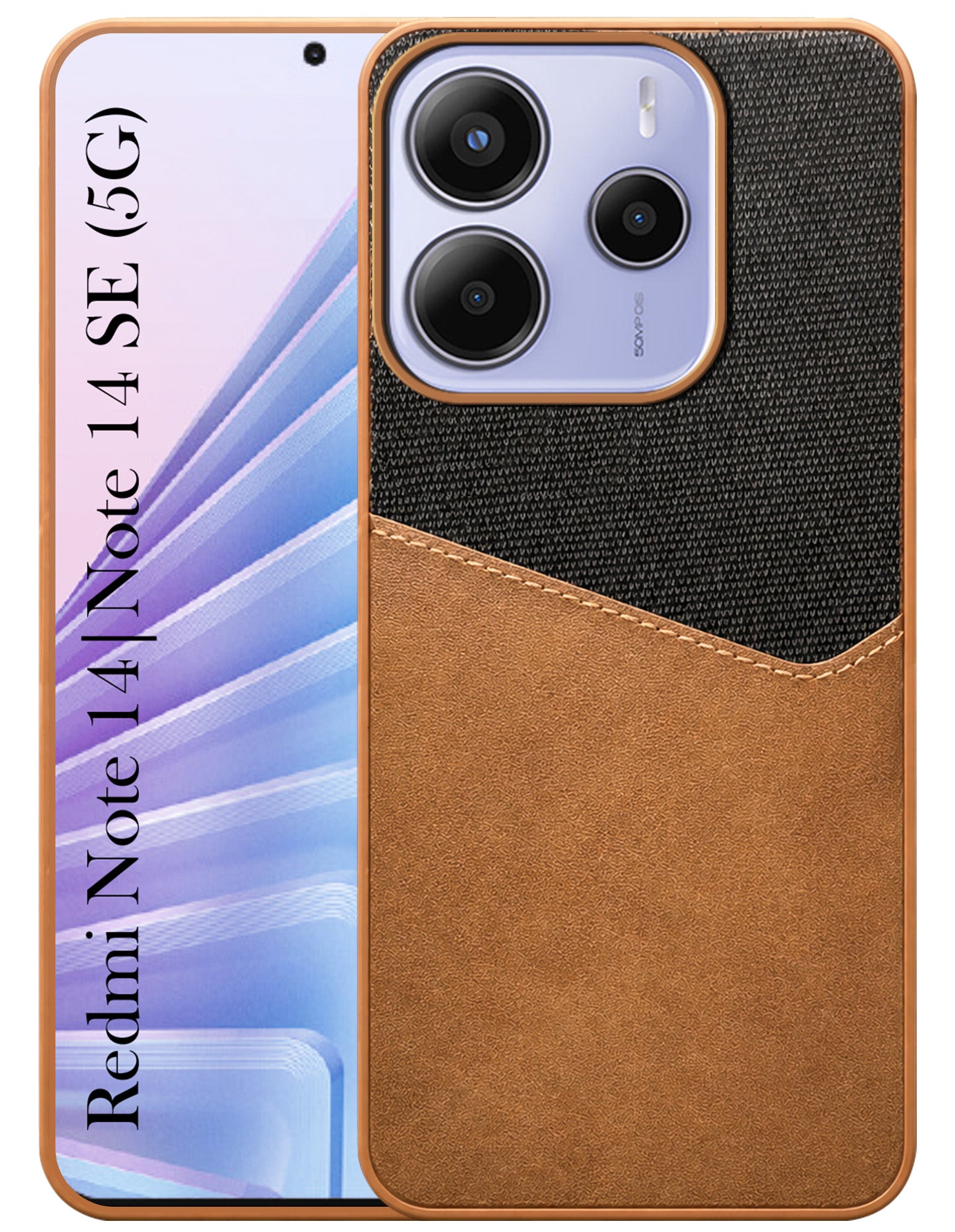 For Redmi Note 14 Back Cover Case (Dual PU Leather Stitch | Professional Minimalist | Soft and Flexible)