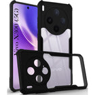 For Vivo X300 5G Back Cover Case Hybrid (Shockproof with Polycarbonate Clear Panel | Professional Black)