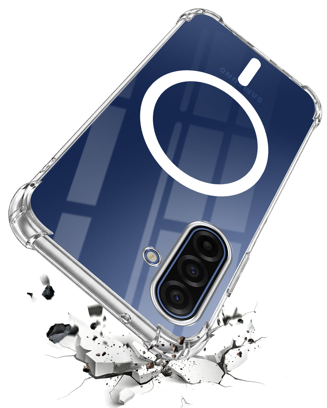 For Samsung Galaxy A17 | Samsung F17 | Samsung M17 5G Back Cover Shockproof Crystal-Clear (Magsafe Wireless Support | Drop & Camera Protection | Hard Polycarbonate)