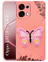 For Oppo F31 5G | Oppo F33 5G Back Cover Case (Soft Butterfly Embroidery | Women Teen Girls | Camera Protection| Matte Silicone)