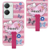For Vivo Y18 | Y18e | Y03 | Y18i | Y18t Back Cover Case (3D Cute Heart Strap Holder | Camera Protection | Designer Girls Print)