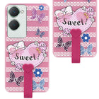 For Vivo Y18 | Y18e | Y03 | Y18i | Y18t Back Cover Case (3D Cute Heart Strap Holder | Camera Protection | Designer Girls Print)