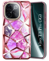 For Vivo T3 Pro Back Cover Case ( Dual Design Glitter Sparkle and Detachable Diamond Print Case | Soft and Flexible)