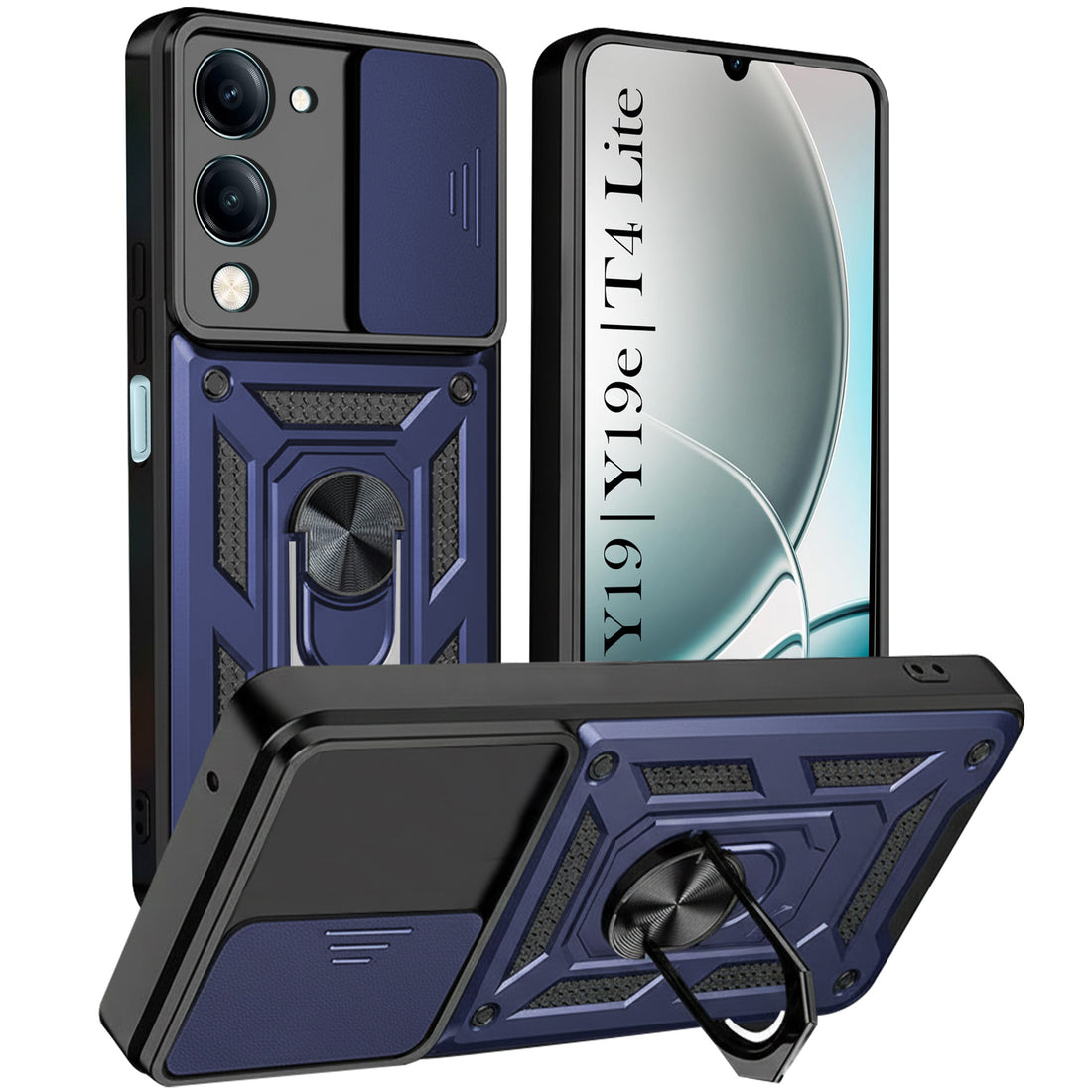 For Vivo Y19 | Vivo Y19e | Vivo T4 Lite Back Cover Case (Hybrid Dual Armor Polycarbonate)