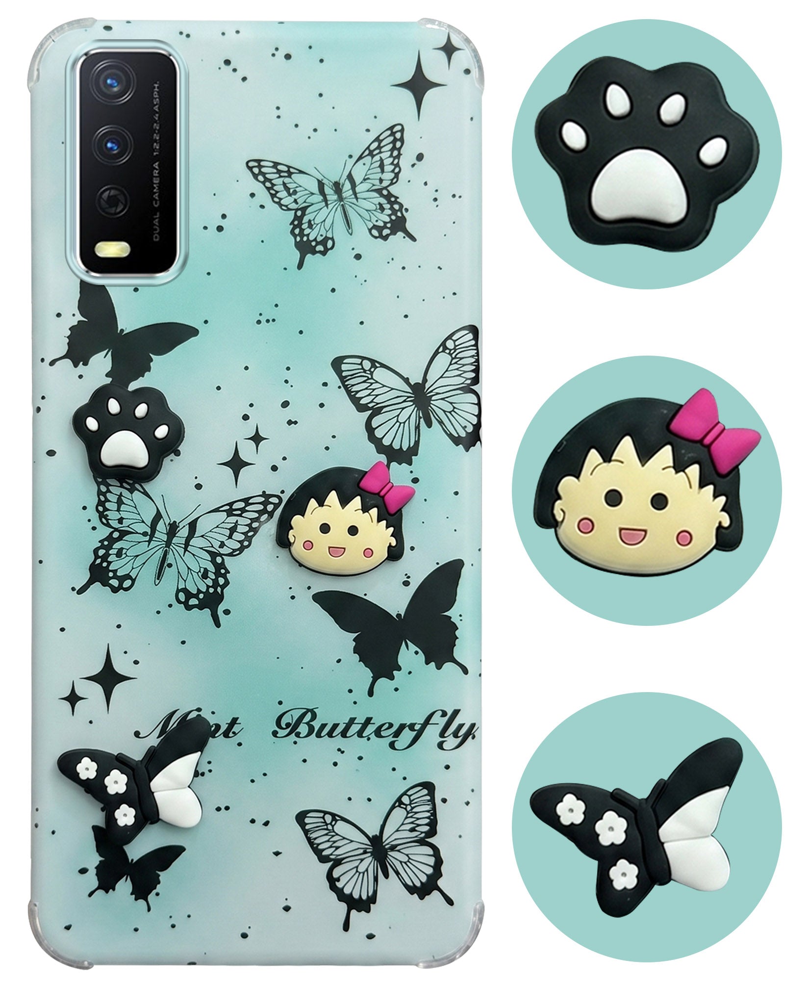 For Vivo Y12s | Y11s | Y12G Back Cover Case (3D Cute Cartoons | Hard Back Side Soft | Matte Premium Finish | HD Printing)