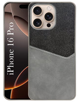 For Apple iPhone 16 Pro Back Cover Case (Dual PU Leather Stitch | Professional Minimalist | Soft and Flexible)