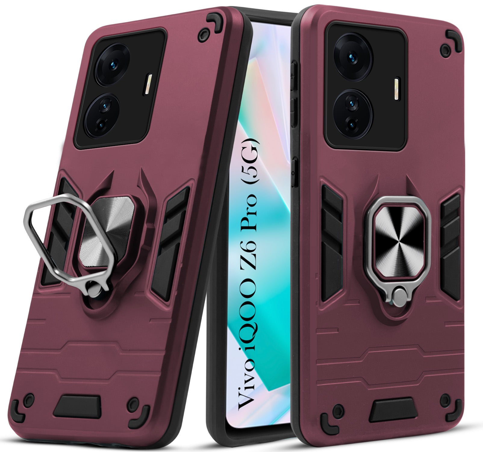 For Vivo iQOO Z6 Pro Back Cover Case (Shockproof Polycarbonate Dual Layer Hybrid Armor)