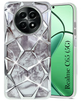 For Realme C65 5G Back Cover Case ( Dual Design Glitter Sparkle and Detachable Diamond Print Case | Soft and Flexible)