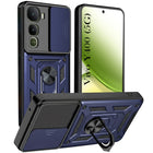 For Vivo Y400 Back Cover Case Hybrid Armor (Sliding Shutter Camera Protection | Polycarbonate |Ring Holder Kickstand)