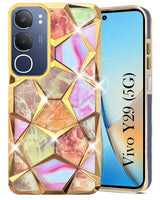For Vivo Y29 Back Cover Case Girls (Dual Design Glitter Sparkle and Detachable Diamond Print Case | Soft and Flexible)
