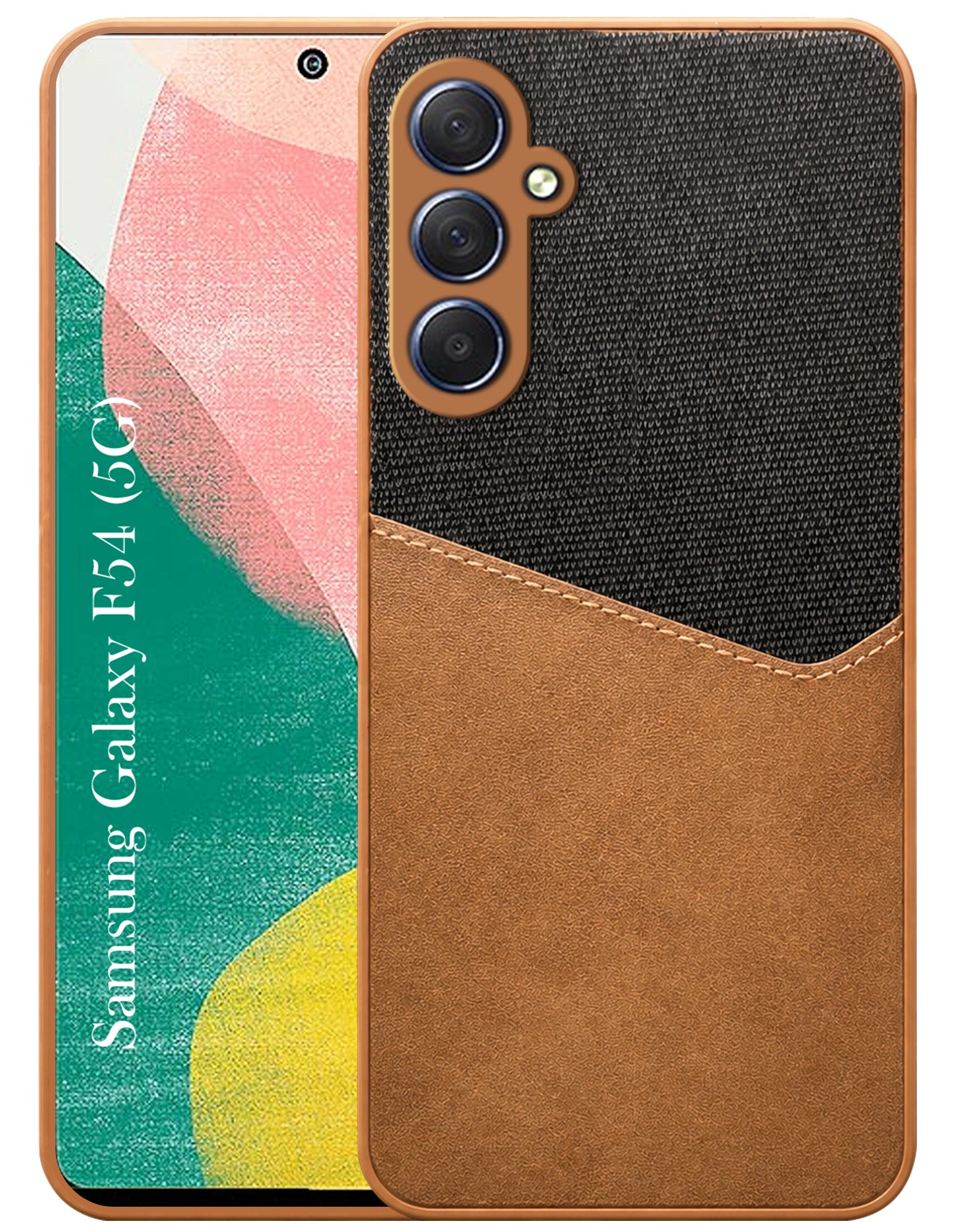 For Samsung Galaxy F54 5G Back Cover Case  (Dual PU Leather Stitch | Professional Minimalist | Soft and Flexible)