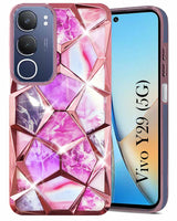 For Vivo Y29 Back Cover Case Girls (Dual Design Glitter Sparkle and Detachable Diamond Print Case | Soft and Flexible)