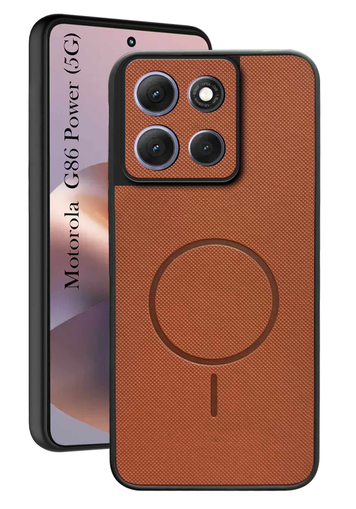 For Motorola Moto G86 Power Back Cover Case PU Leather (Texture Grip Design | Professional Minimalist | Camera Protection | Soft and Flexible)