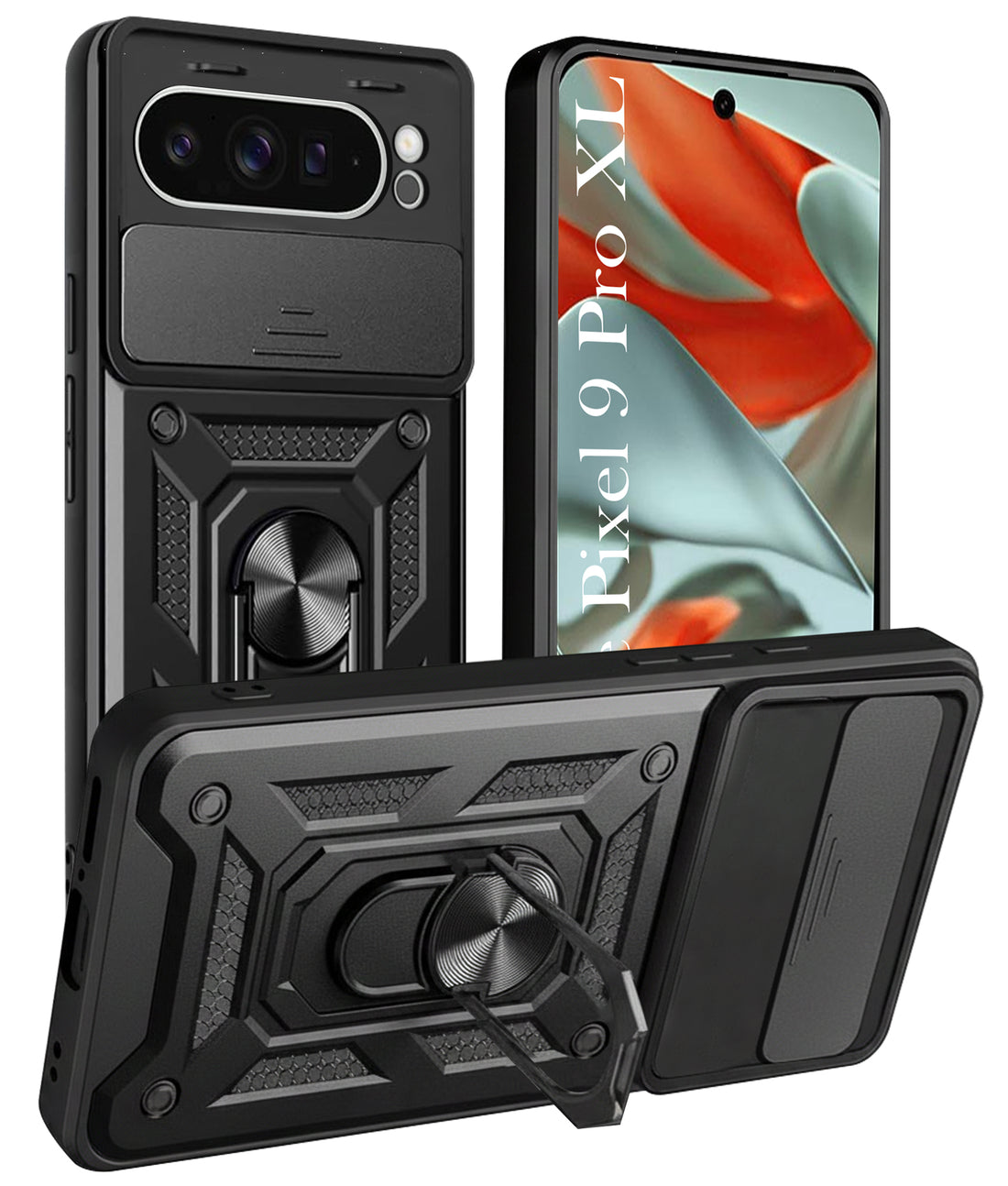 For Google Pixel 9 Pro XL Back Cover Case (Hybrid Dual Armor Polycarbonate)