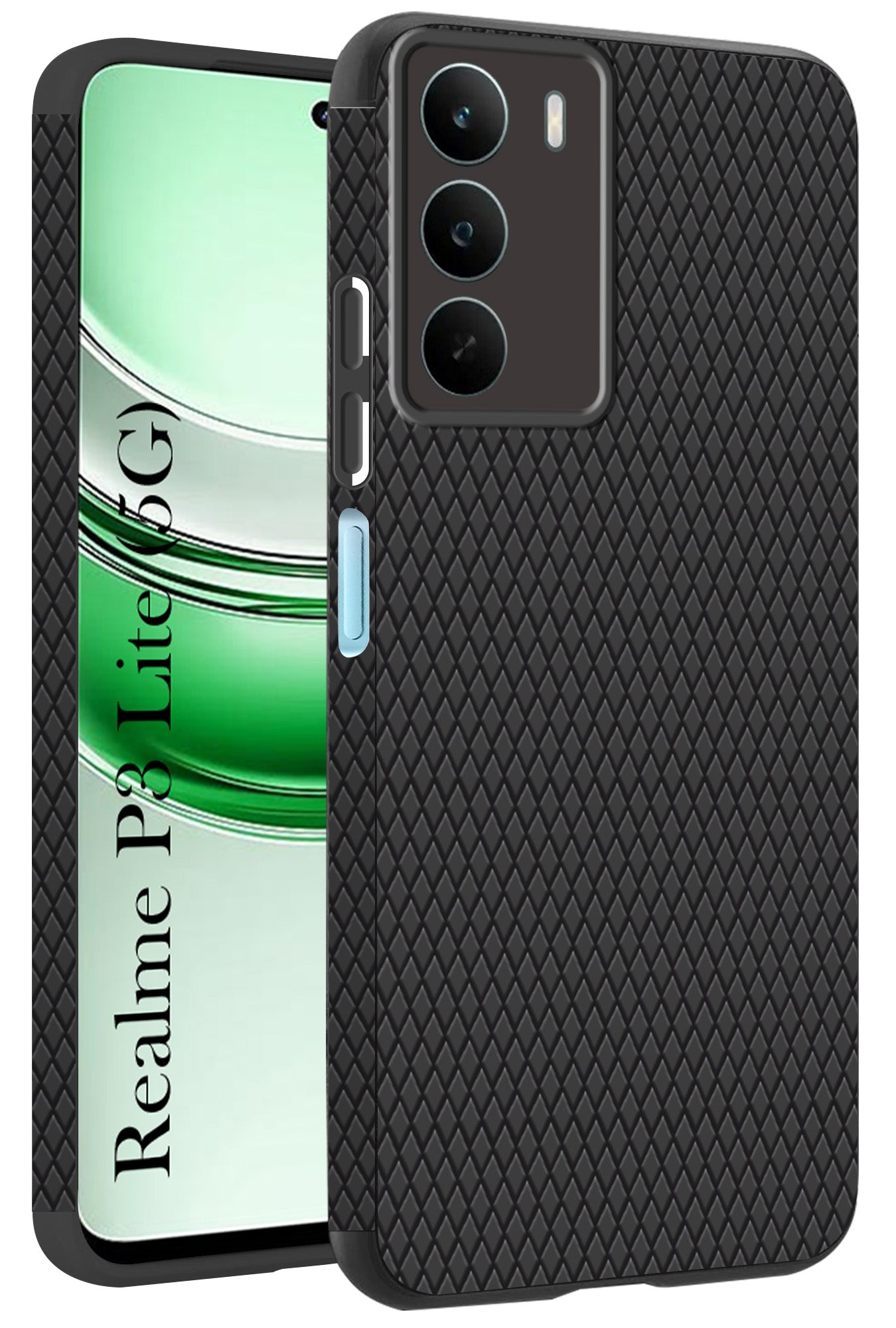For Realme P3 Lite Back Cover Case (Camera Protection | Side Grip Texture | Soft and Flexible)
