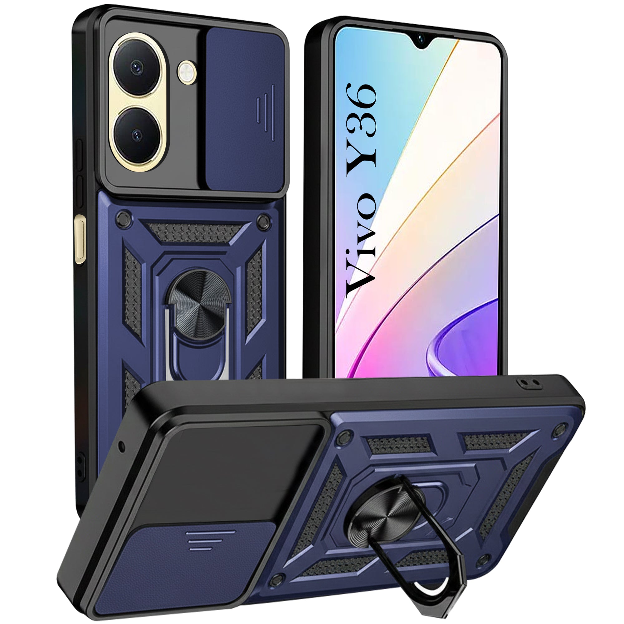 For Vivo Y36 Back Cover Case (Hybrid Dual Armor Polycarbonate)