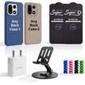 Complete Mobile Care Kit (Get Any 2 Cases+2 Tempered Glass+25W Charger Adapter+Metallic Mobile Stand+Cable Protector)