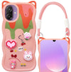 For Samsung Galaxy M17e Back Cover Case Strap (3D Embossed Figures | Strap Holder | 360* Soft Cushion with Camera Bump)