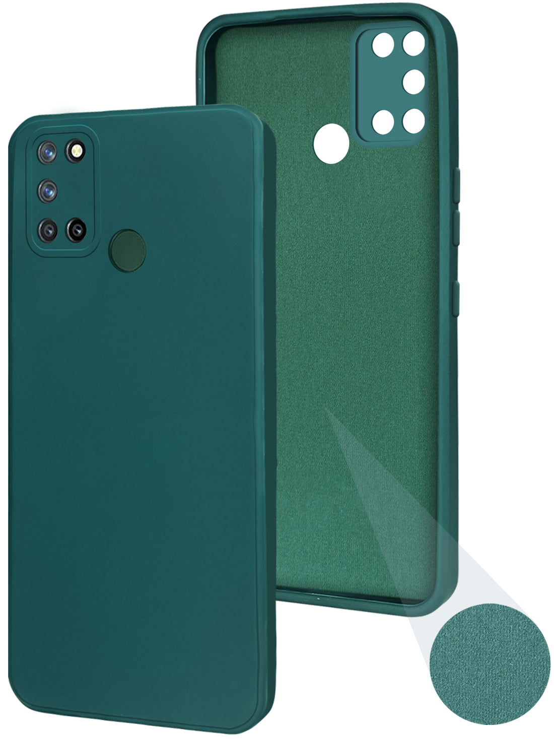 For Realme 7i Back Cover Case ( Matte Finish Silicone with Inside Fiber cloth)