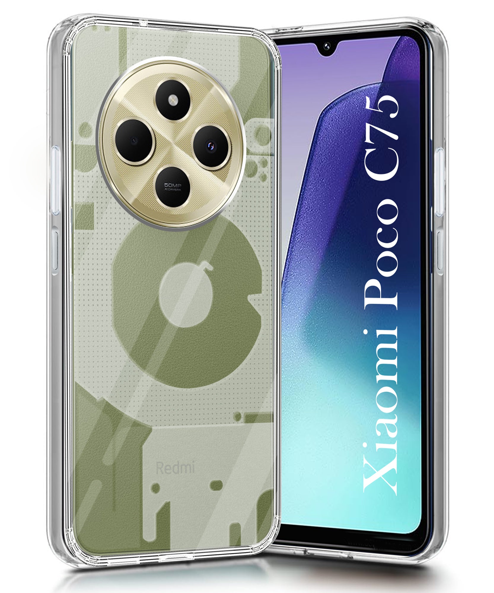 For Poco C75 | Poco M7 Back Cover (Silicone Matte Shockproof Case with Camera Protection | Soft and Flexible | Transparent)