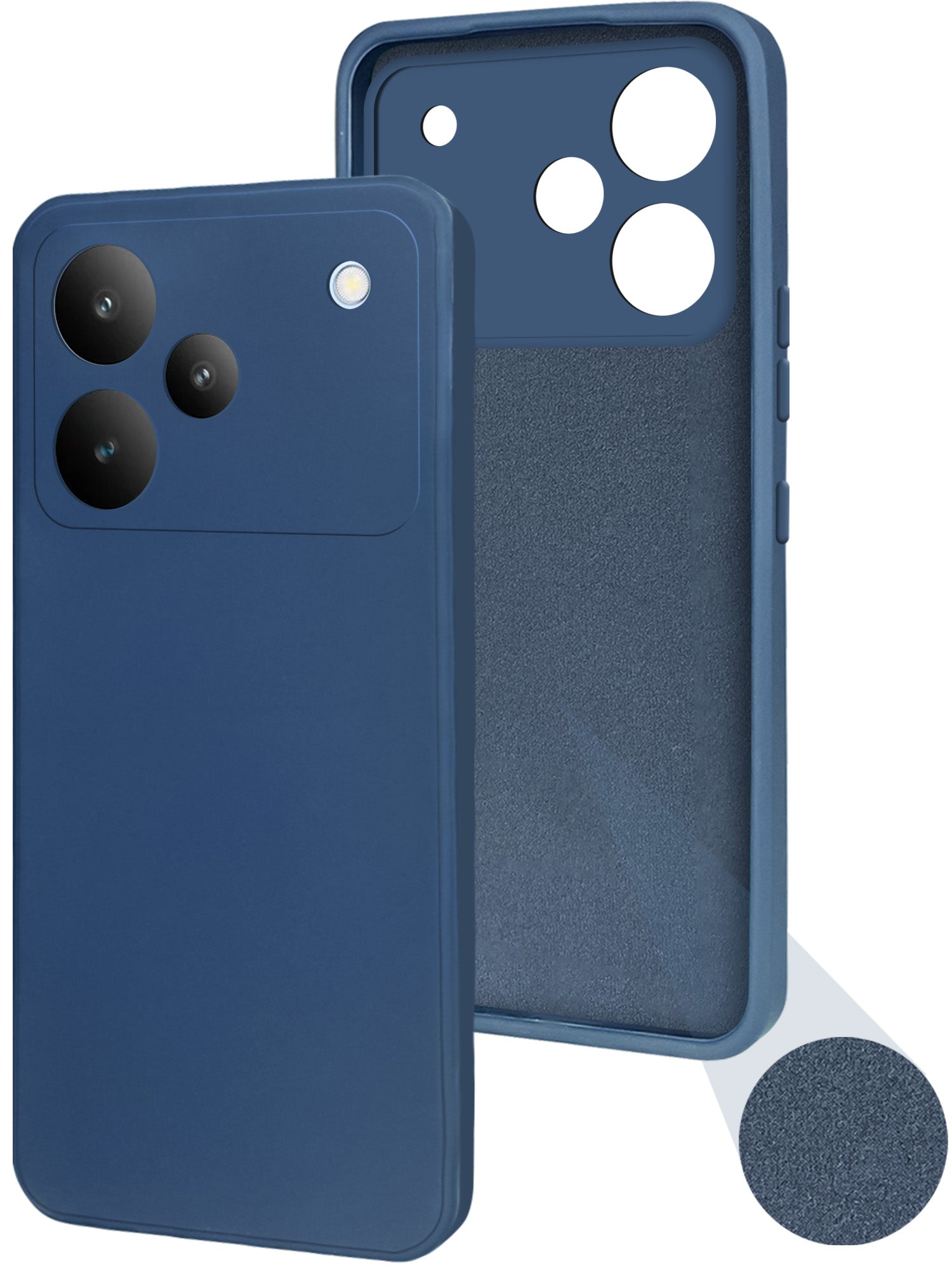 For Realme P4 Back Cover Case (Matte Finish Silicone with Inside Fiber cloth)
