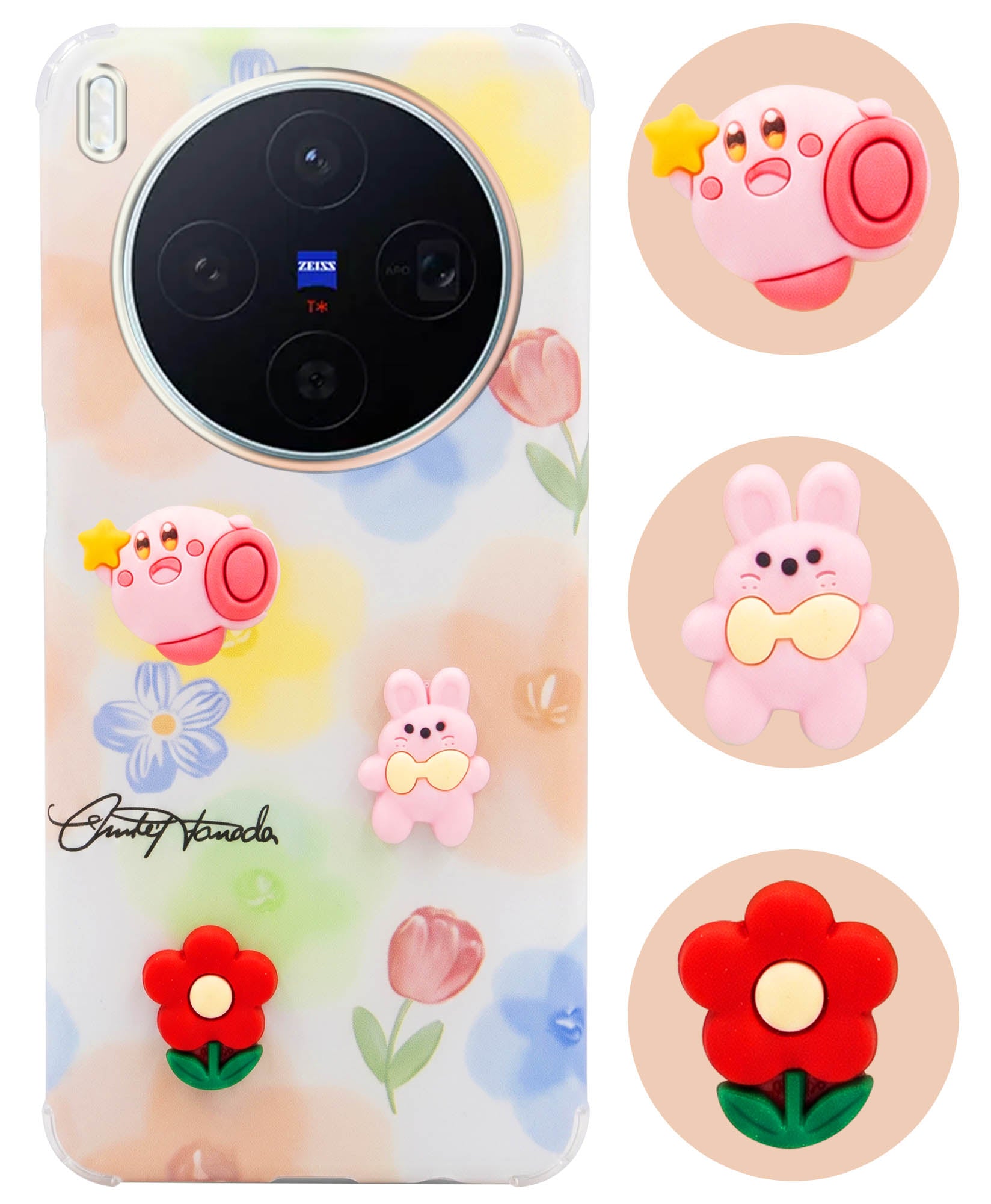 For Vivo X300 5G Back Cover Case (3D Cute Cartoons | Hard Back Side Soft | Matte Premium Finish | HD Printing)