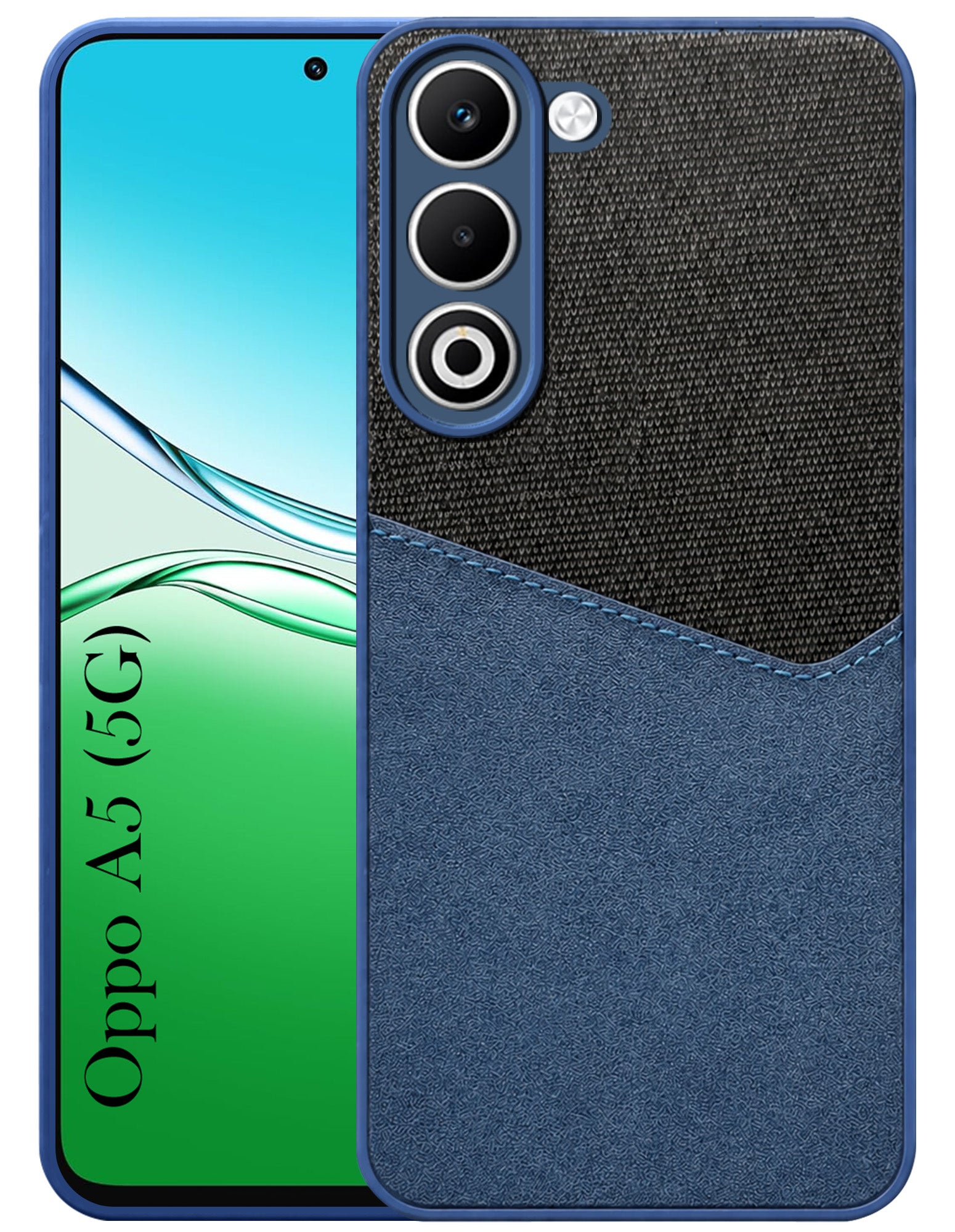 For Oppo A5 5G Back Cover Case (Dual PU Leather Stitch | Professional Minimalist | Soft and Flexible)