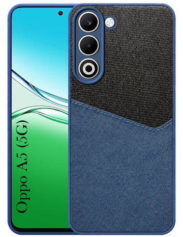 For Oppo A5 5G Back Cover Case (Dual PU Leather Stitch | Professional Minimalist | Soft and Flexible)