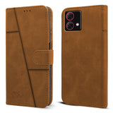 For Motorola Moto G84 Flip Cover Case (Stitched Leather with Magnetic Closure)