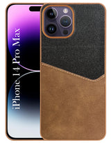 For Apple iPhone 14 Pro Max Back Cover Case (Dual PU Leather Stitch | Professional Minimalist | Soft and Flexible)