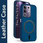 For Vivo T4x | Vivo Y31 Pro Back Cover Case Leather Finish (MagSafe Compatible Wireless Charging | Soft Touch | Camera Bump Protection)