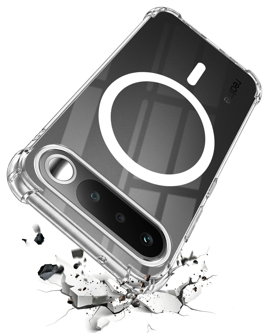 For Realme 16 Back Cover Shockproof Crystal-Clear (Magsafe Wireless Support | Drop & Camera Protection | Hard Polycarbonate)