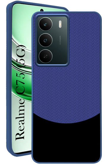 For Realme C75 5G Back Cover Case (Elegant PU Leather Finish | Premium Minimalist Professional | Camera Protection Bump)
