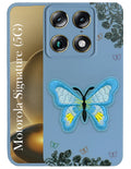 For Motorola Moto Signature 5G Back Cover Case (Soft Butterfly Embroidery | Women Teen Girls | Camera Protection| Matte Silicone)