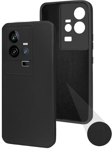 For Vivo iQOO 11 5G Back Cover Case ( Matte Finish Silicone with Inside Fiber cloth)