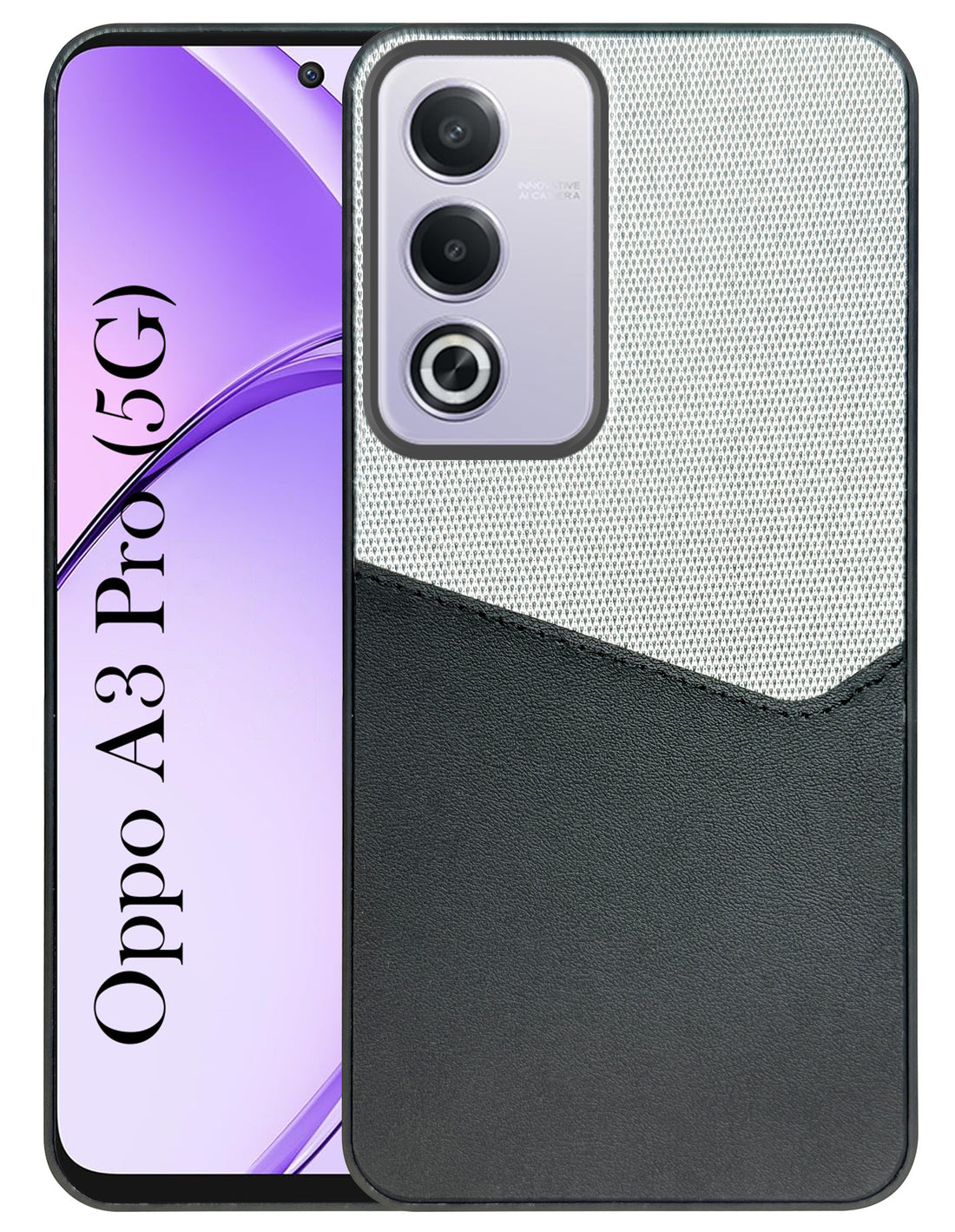 For Oppo A3 Pro 5G Back Cover Case (Dual PU Leather Stitch | Professional Minimalist | Soft and Flexible)