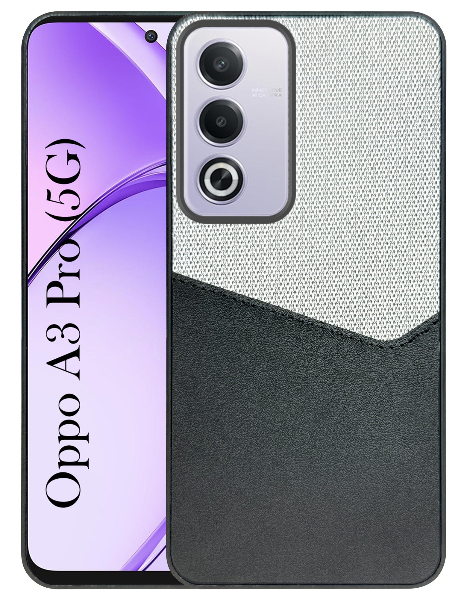 For Oppo A3 Pro 5G Back Cover Case (Dual PU Leather Stitch | Professional Minimalist | Soft and Flexible)