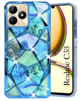 For  Realme C53 Back Cover Case ( Dual Design Glitter Sparkle and Detachable Diamond Print Case | Soft and Flexible)